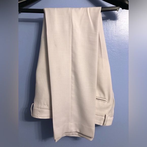 Grafton Tip Top Tailors Mens White Formal Suit Small Slim Fit Jacket/Pants - Picture 8 of 11